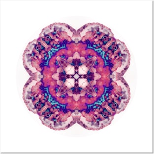 Mandala - Agatized Coral (Neon) Posters and Art